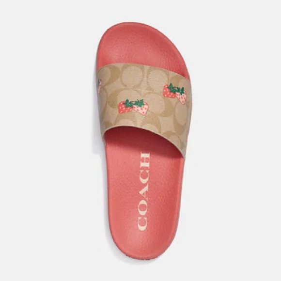 $98 *NEW* COACH Uli Sport Slide with Strawberry Print - Picture 2 of 3